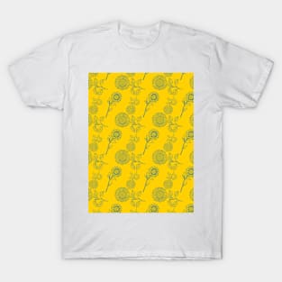 Sunflower pattern in Ukrainian flag colors T-Shirt